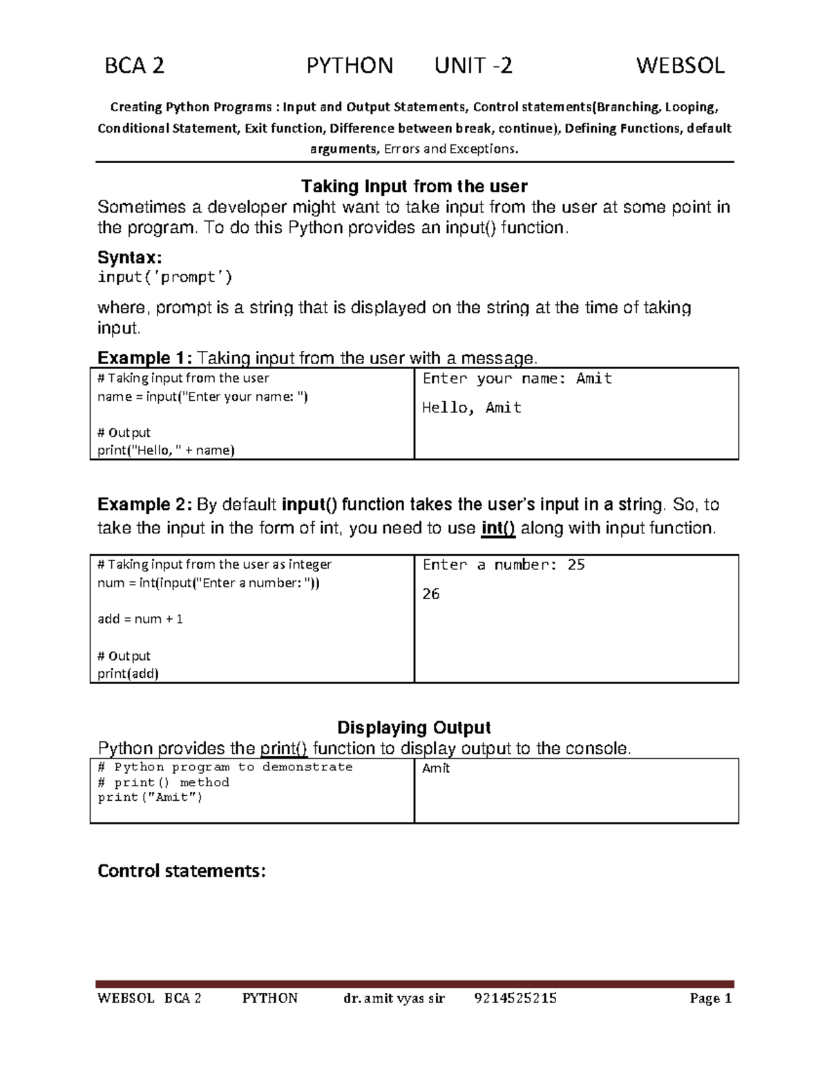 Unit 2 Python - study notes for exam. - Creating Python Programs ...