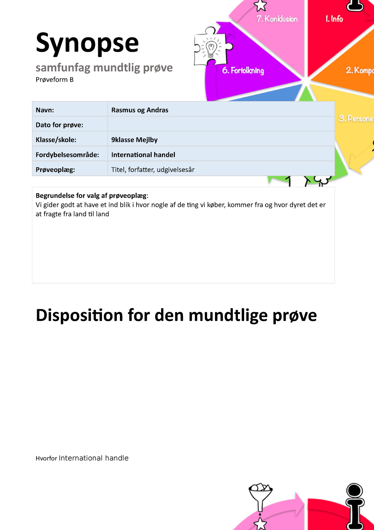 Synopse Skabelon - Bin - Synopse Samfunfag Mundtlig Prøve Prøveform B ...