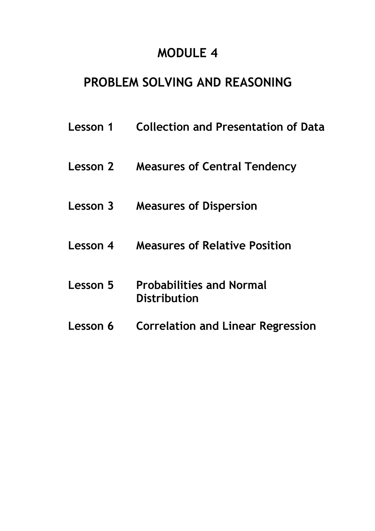 Module-4 Mathematics In The Modern Worls - MODULE 4 PROBLEM SOLVING AND ...