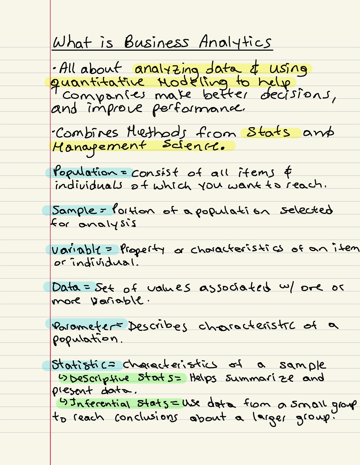 Business Analytics - Lecture Notes - What Is Business Analytics • All ...