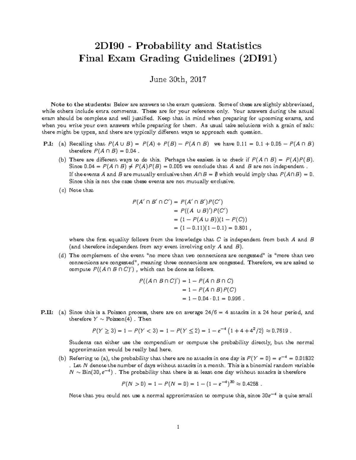 2di90-2017-answers-2di90-probability-and-statistics-final-exam