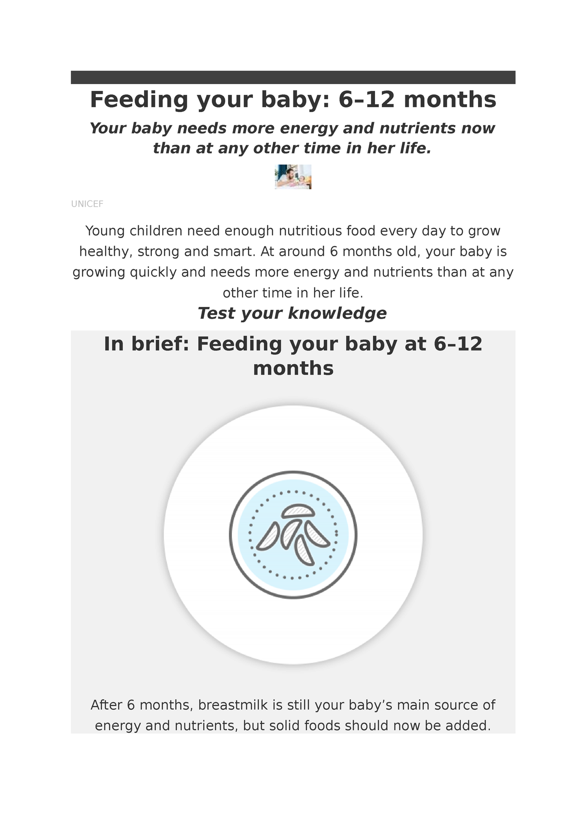 Upload 4 - Feeding Your 6 To 12 Months Old Baby. - Feeding Your Baby: 6 ...