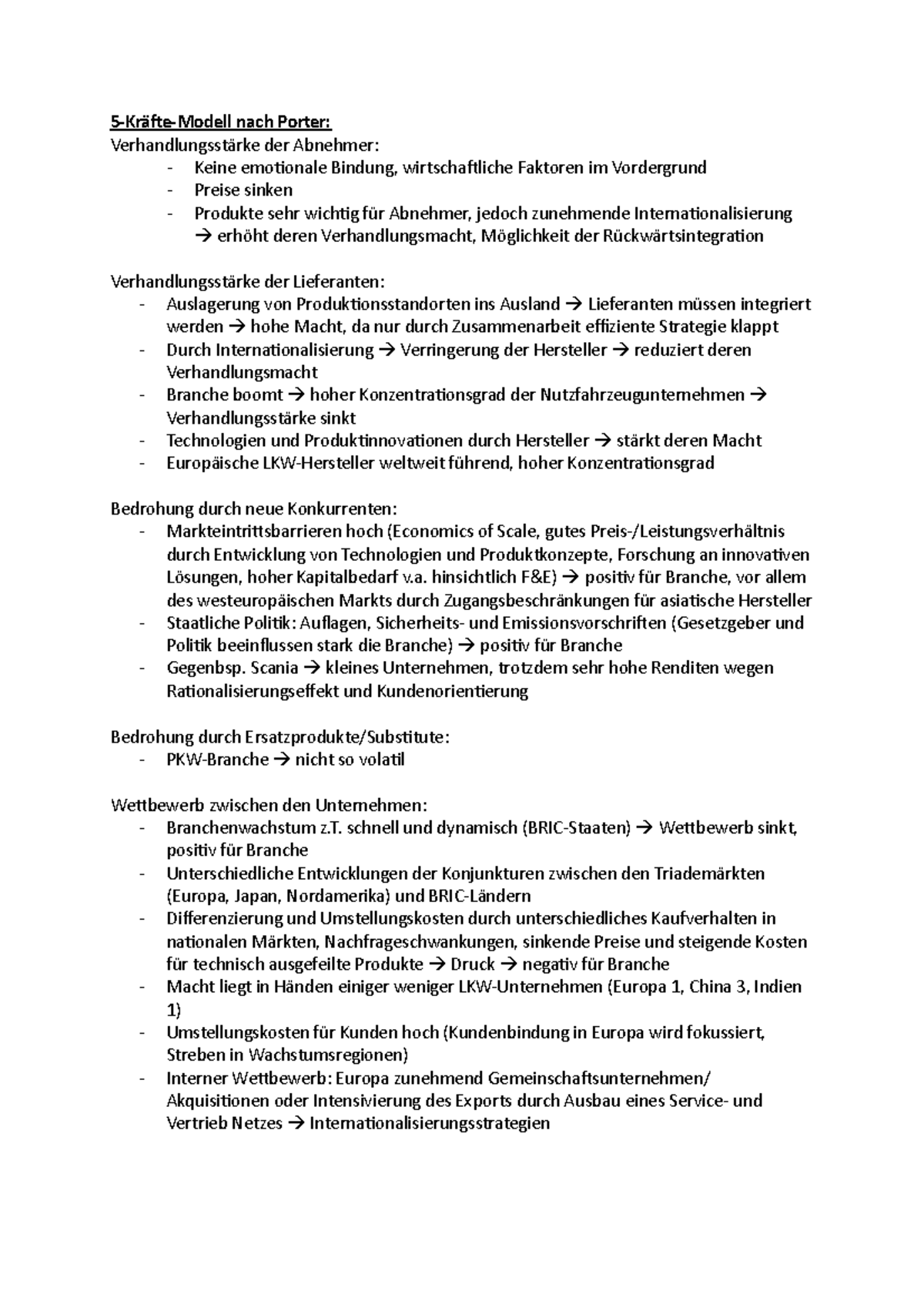 Porter BE 5KräfteModell nach Porter Verhandlungsstärke der