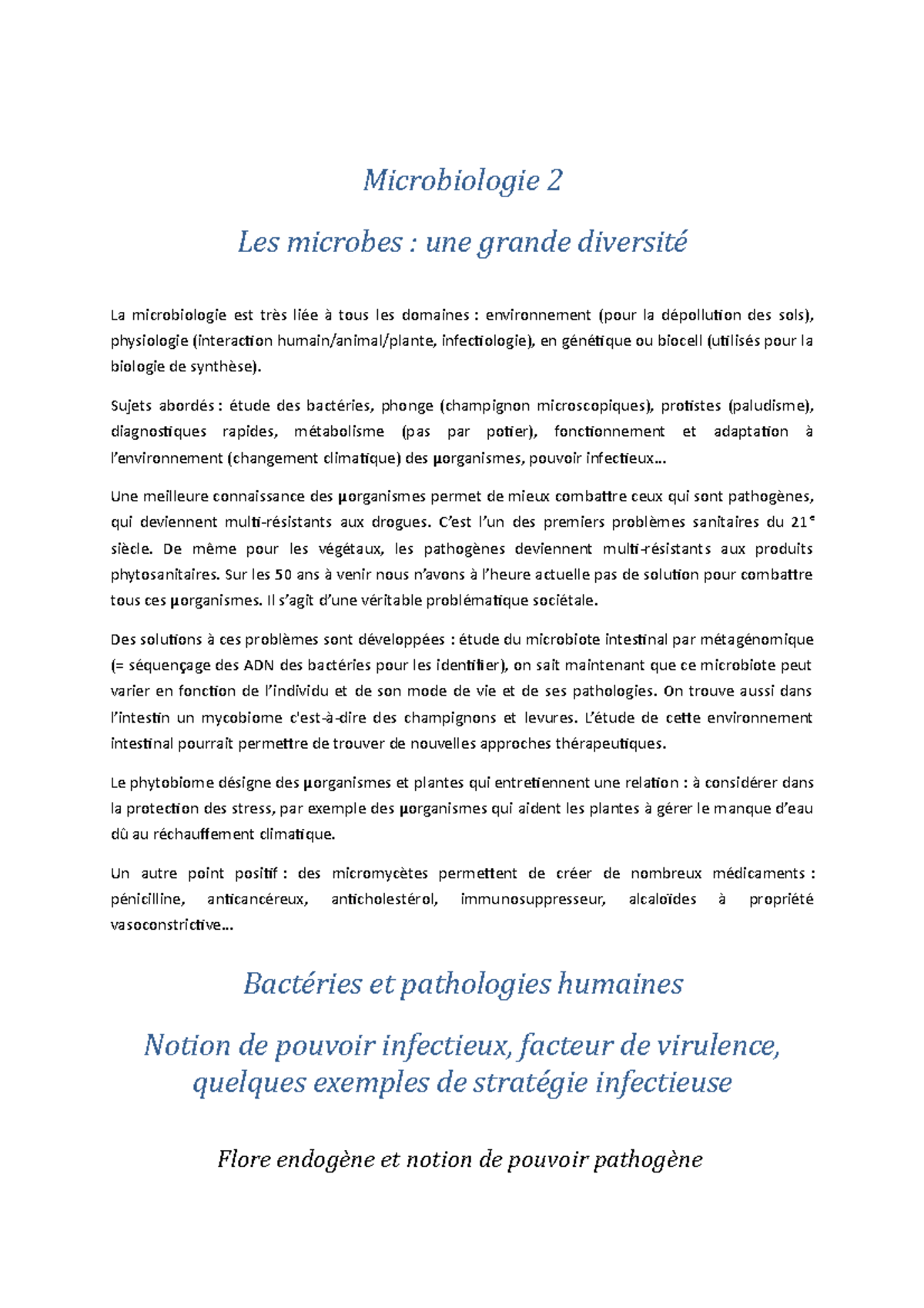 Cours N - Microbiologie 2 Les Microbes : Une Grande Diversité La ...