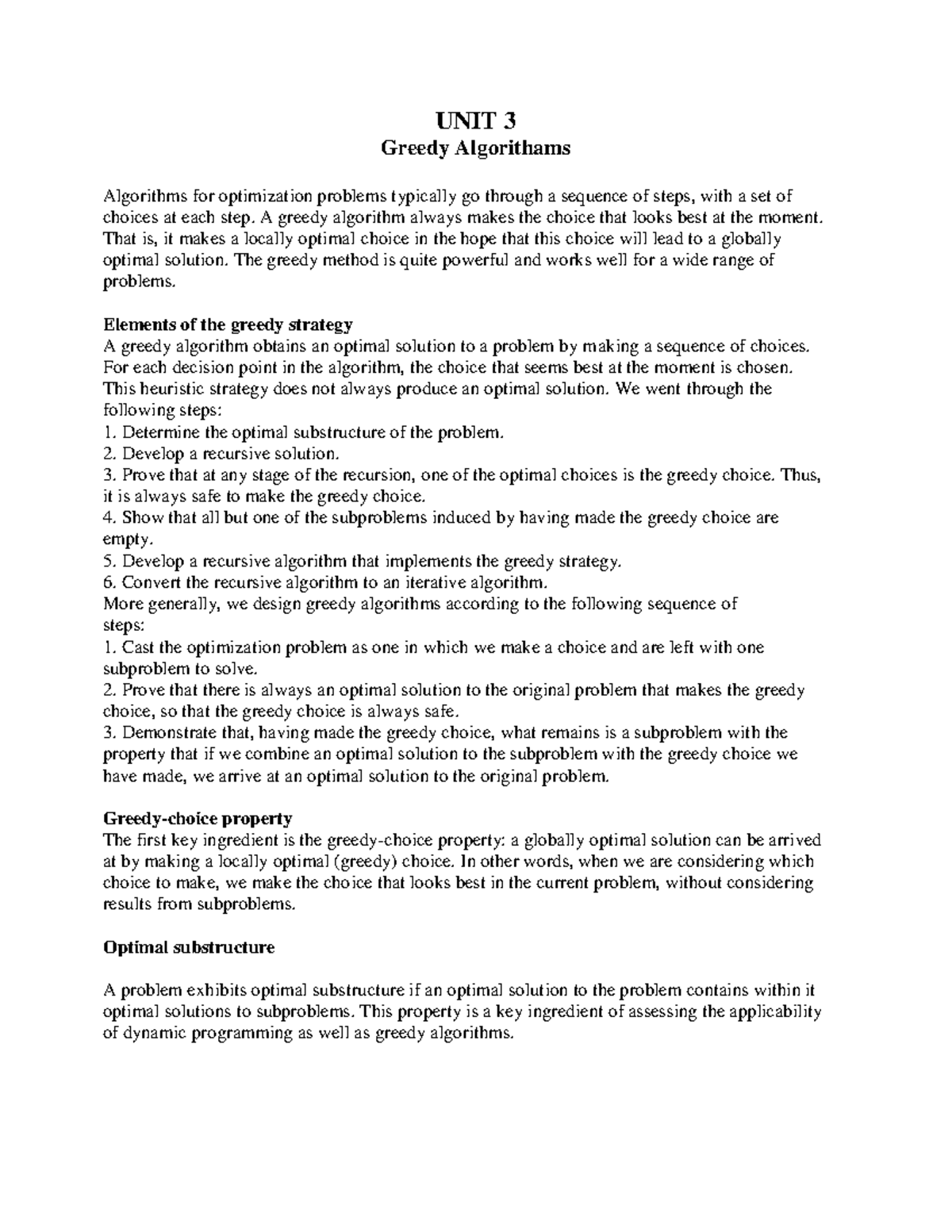 Ko - bfbgfbfgbgb - UNIT 3 Greedy Algorithams Algorithms for ...