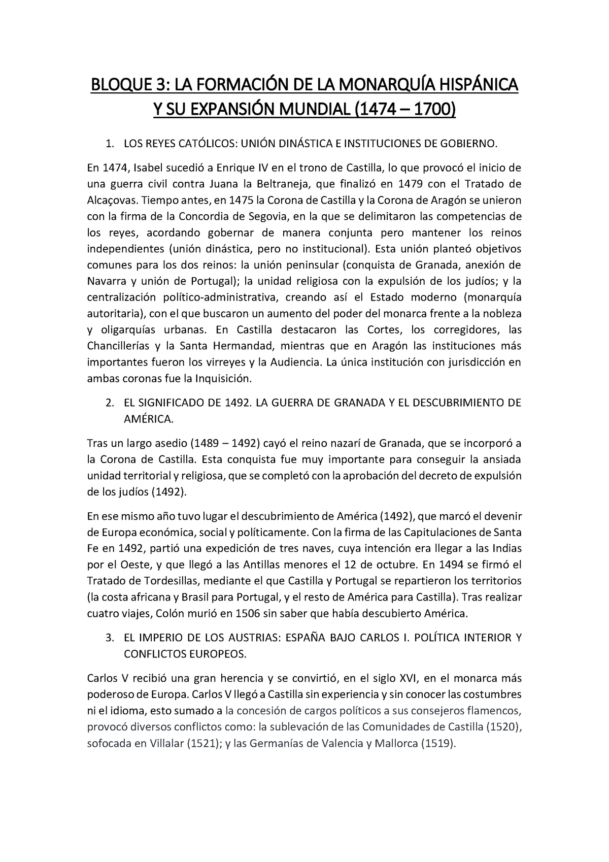 Bloque 3 La Formación De La Monarquía Hispánica Y Su Expansión Mundial 1474 1700 Bloque 3 1354