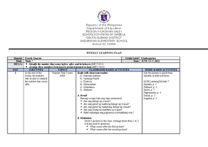 DLL English 4 Q3 W9 - DGDDFH - GRADES 1 to 12 DAILY LESSON LOG School ...