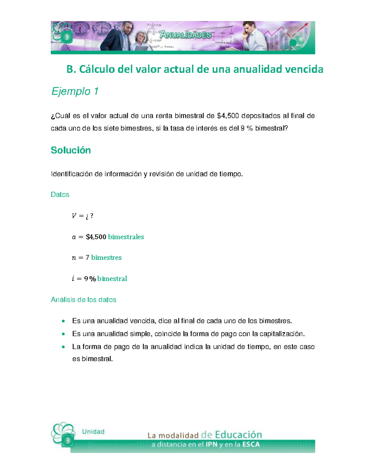 MF U3 B Calculo-del-valor-actual-de-una-anualidad-vencida - B. Cálculo ...