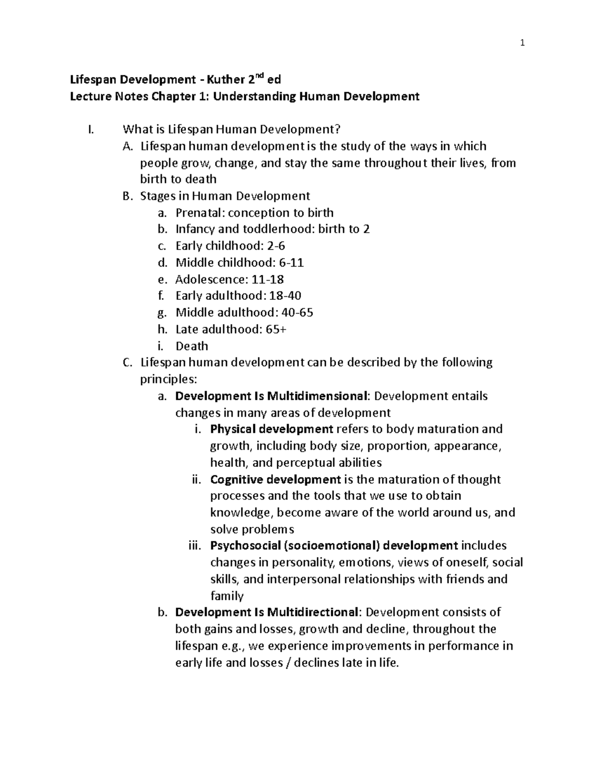 Chapter 1: Understanding Human Development - Lifespan Development ...