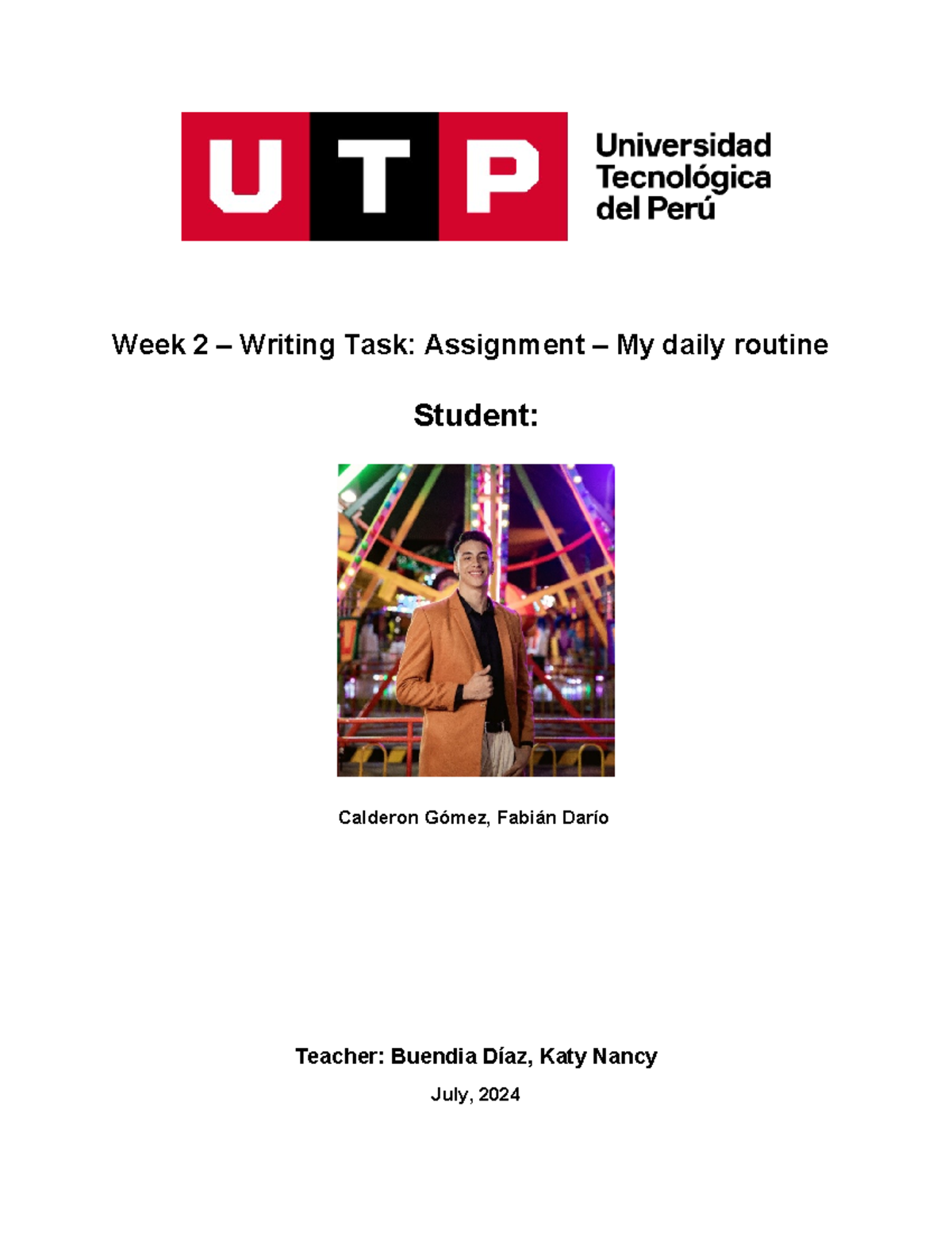 WEEK 2 - TASK WEEK 2 EMAIL - Ingles II - Week 2 – Writing Task ...