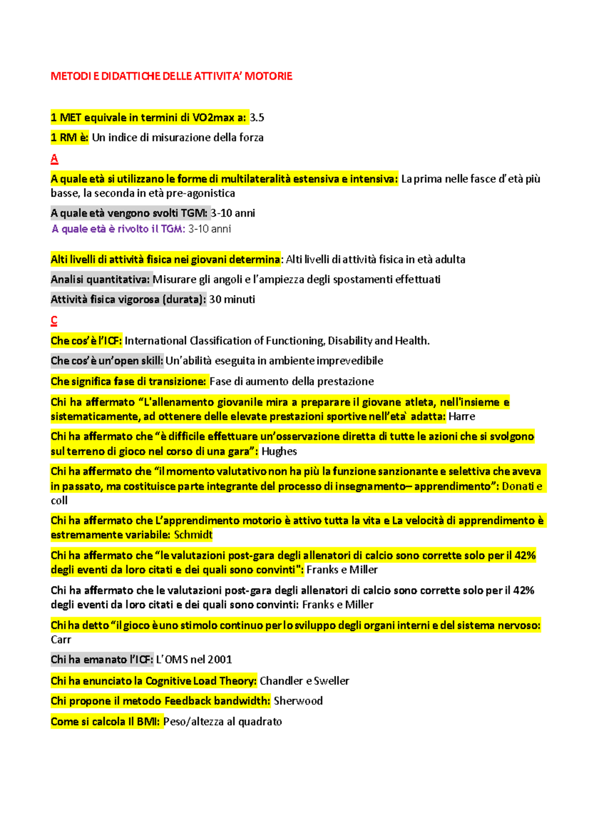 Metodi e did (medf01) aggiornato con extra new - 2024 - Chi ha ...