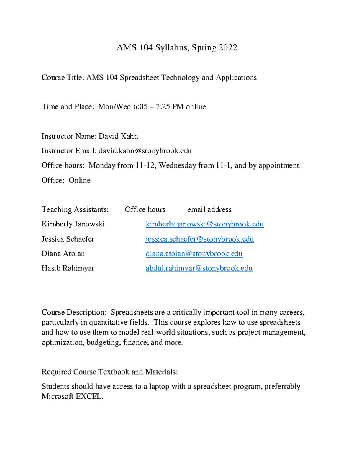AMS104 Syllabus Spring 2022 - AMS 104 Syllabus, Spring 20 22 Course ...