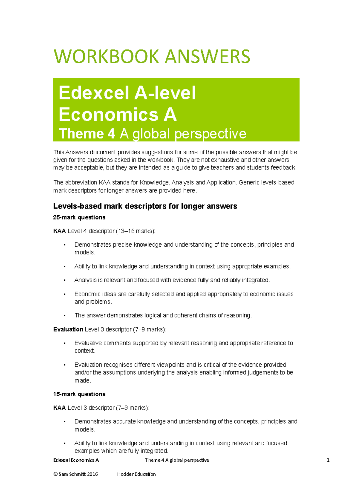 Economics Edexcel-Theme 4 Workbook Answers - WORKBOOK ANSWERS Edexcel A ...