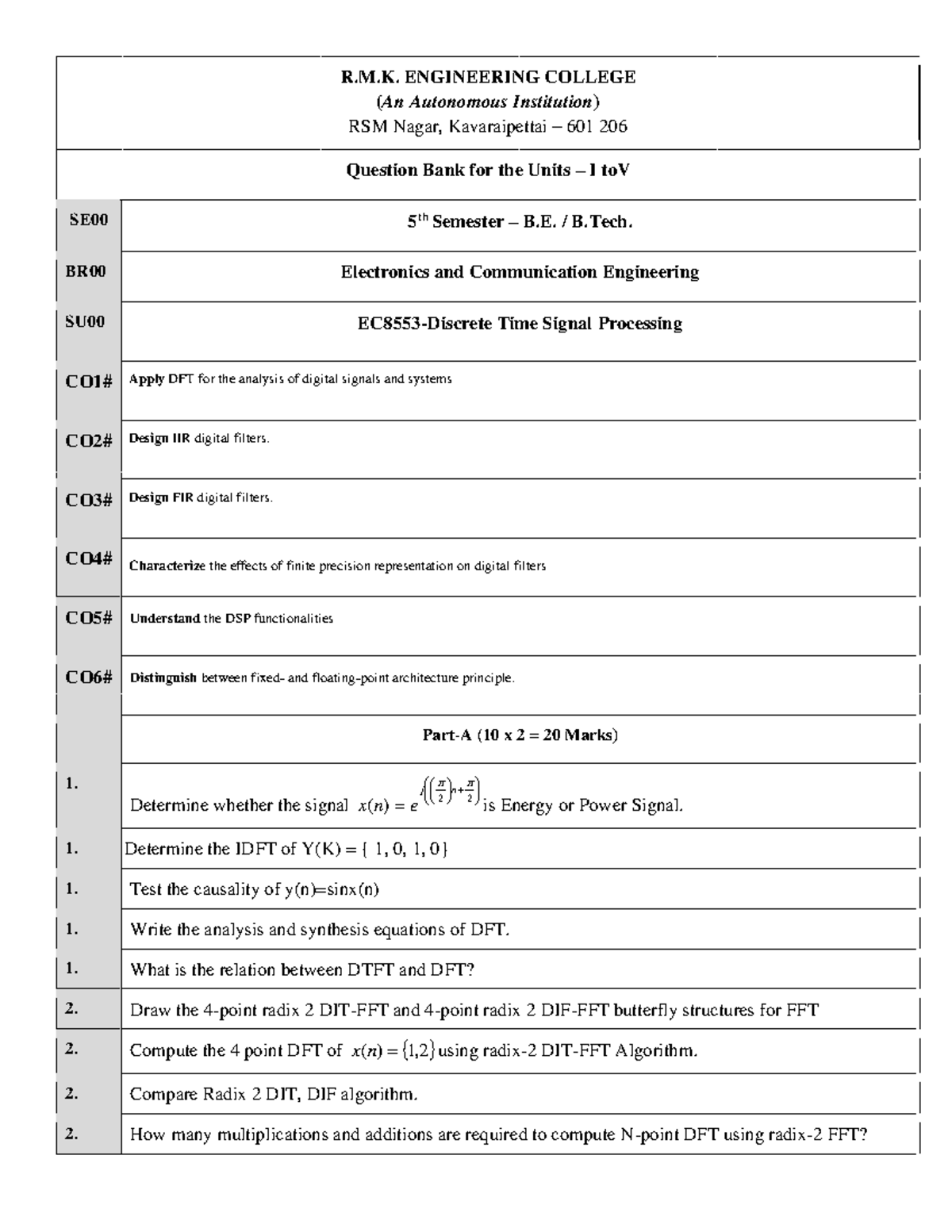 Important questions DZFDSDSFDDSFD R.M. ENGINEERING COLLEGE (An