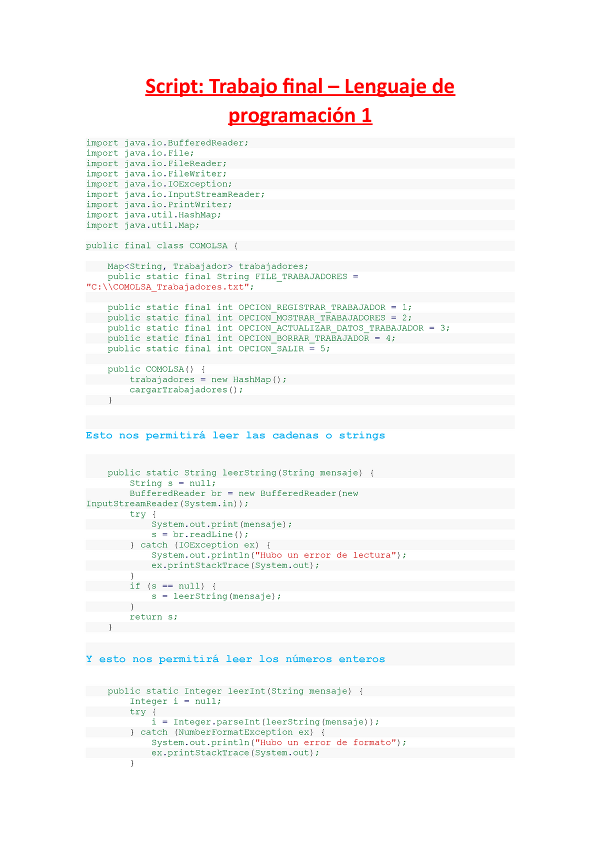 Script Lenguaje De Programacion 1 Condorchoa Script Trabajo Final