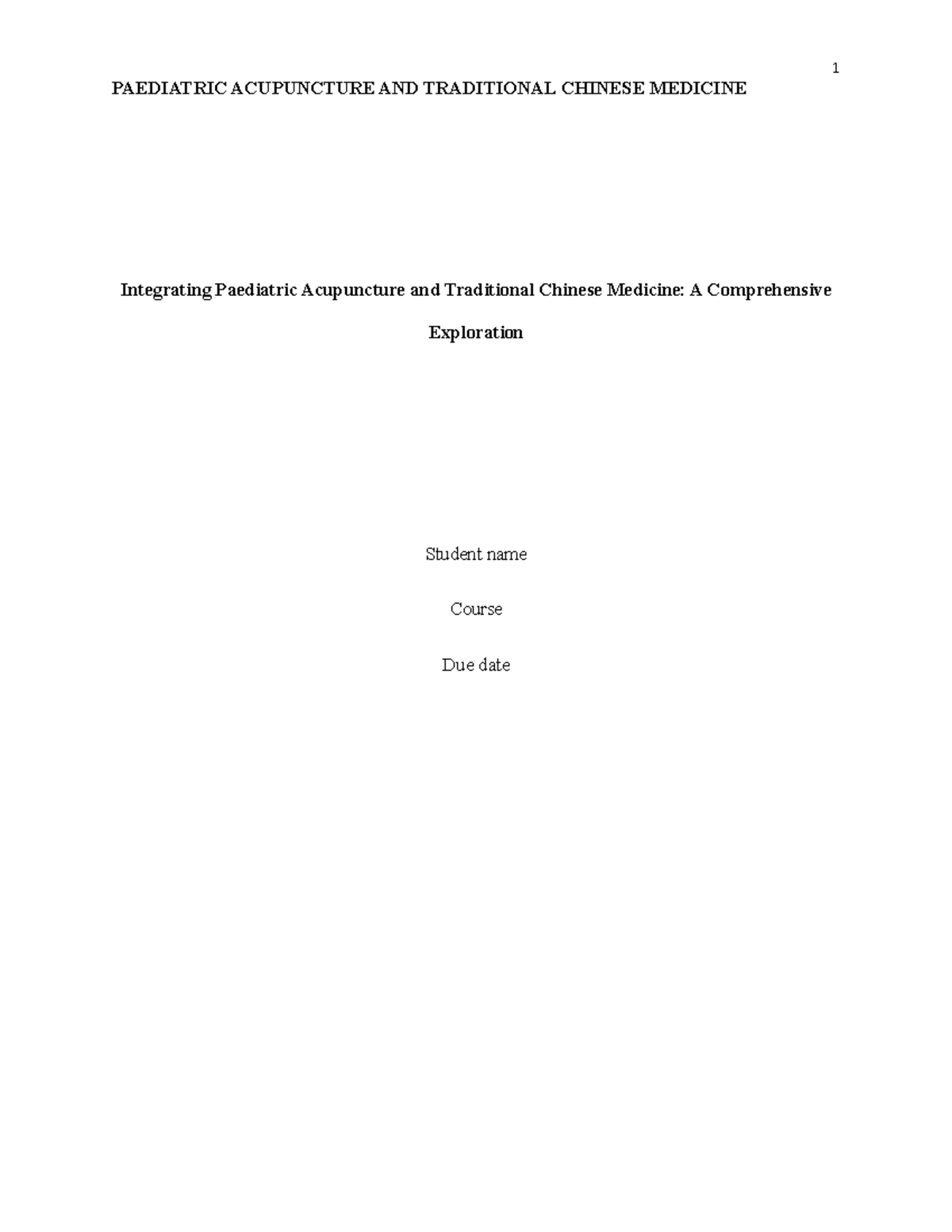 Integrating Paediatric Acupuncture and Traditional Chinese Medicine ...