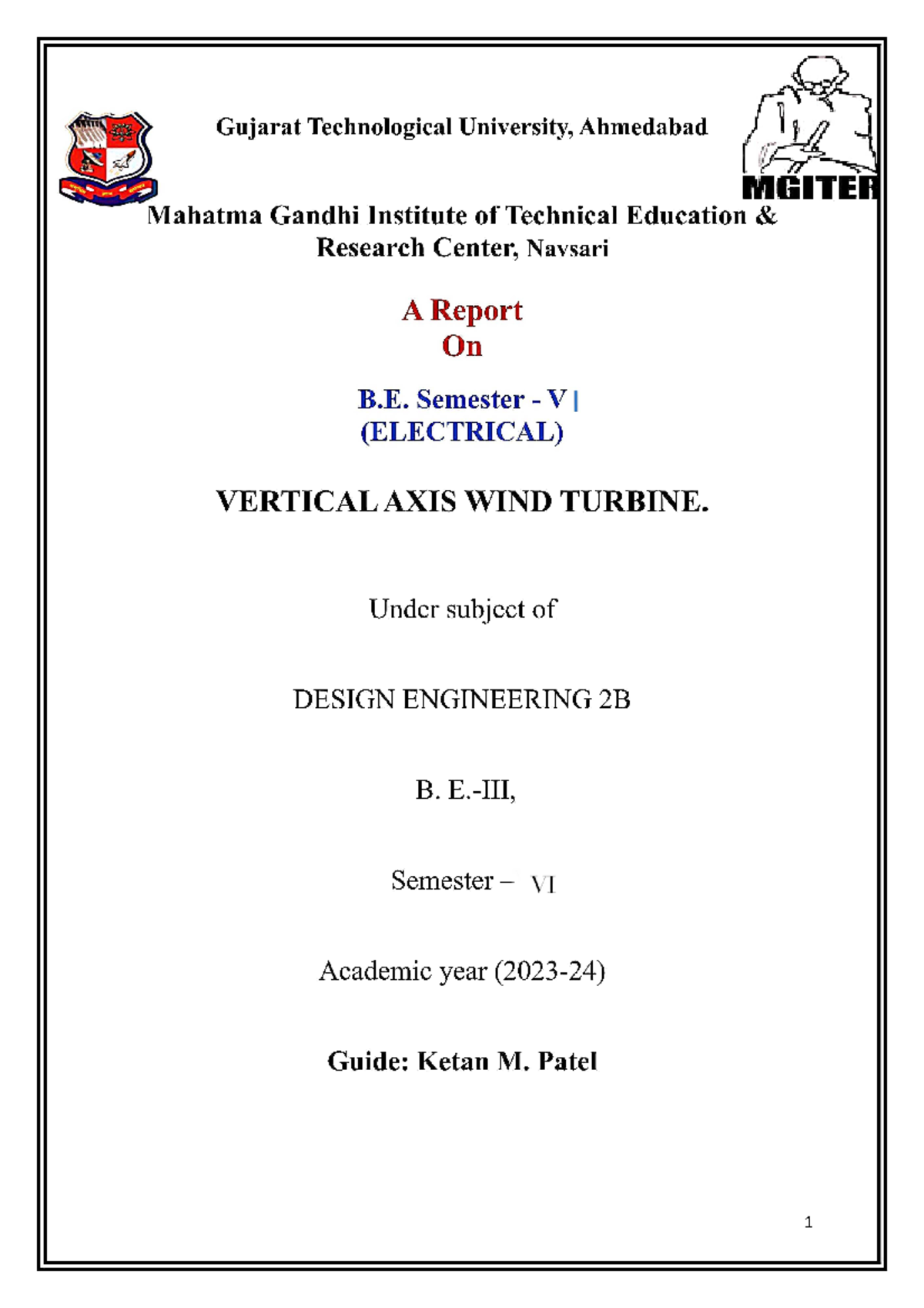 Vertical axis wind turbine power generation - Gujarat Technological ...