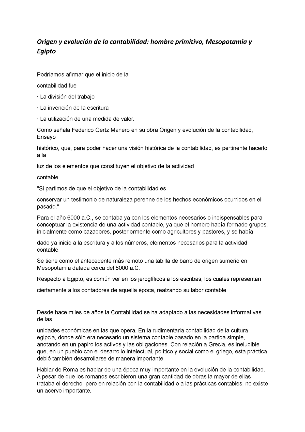 Origen Y Evolución De La Contabilidad Como Señala Federico Gertz Manero En Su Obra Origen Y 5340