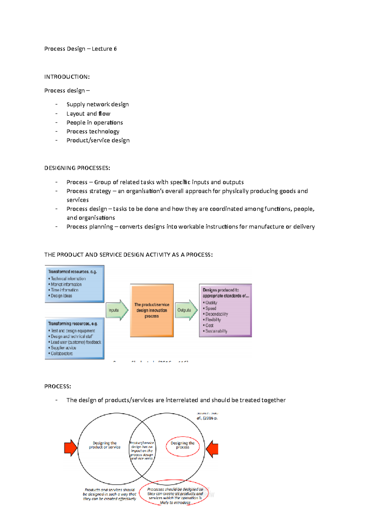 6. Process Design - Lecture notes 6 - Process Design – Lecture 6 ...