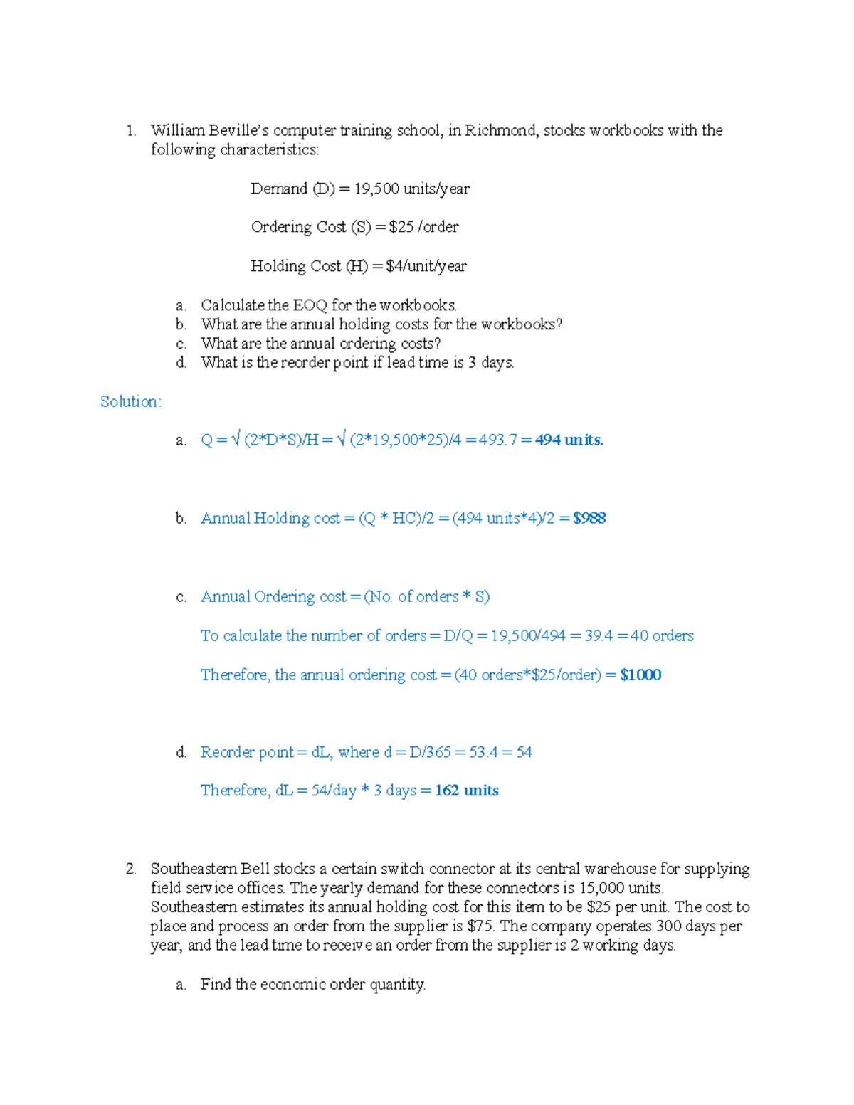 EM 602 - Homework #5 - William Beville’s computer training school, in ...