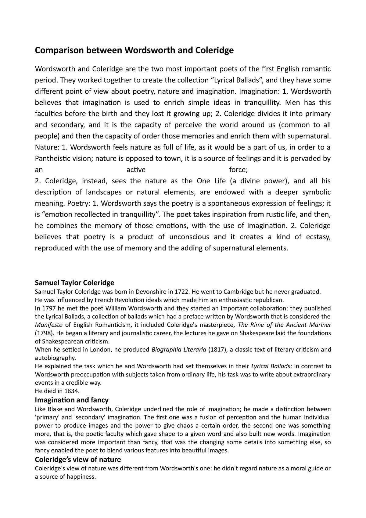 comparison-between-wordsworth-and-coleridge-comparison-between-wordsworth-and-coleridge