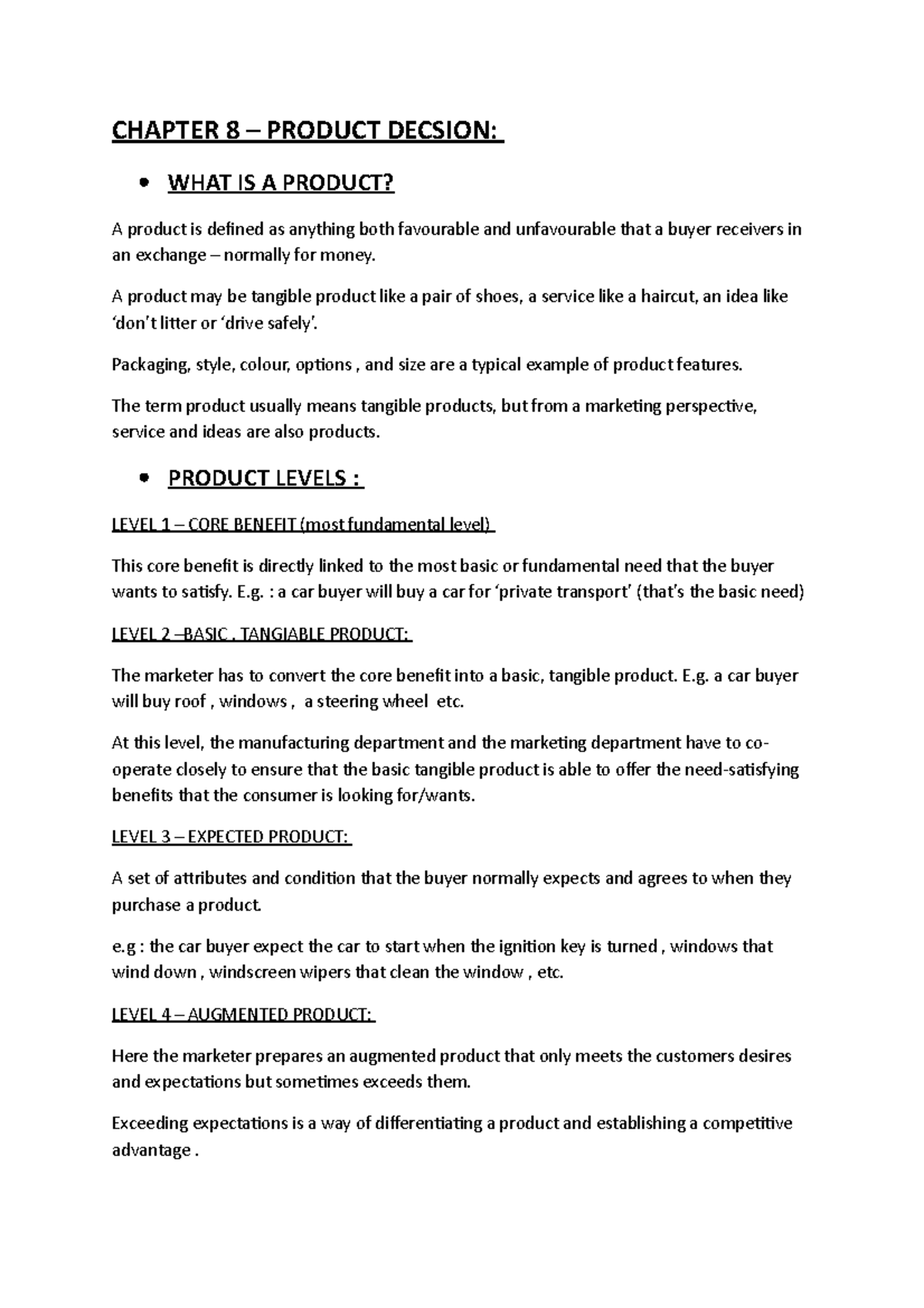 Chapter 8- marketing 2022 - CHAPTER 8 – PRODUCT DECSION: WHAT IS A ...