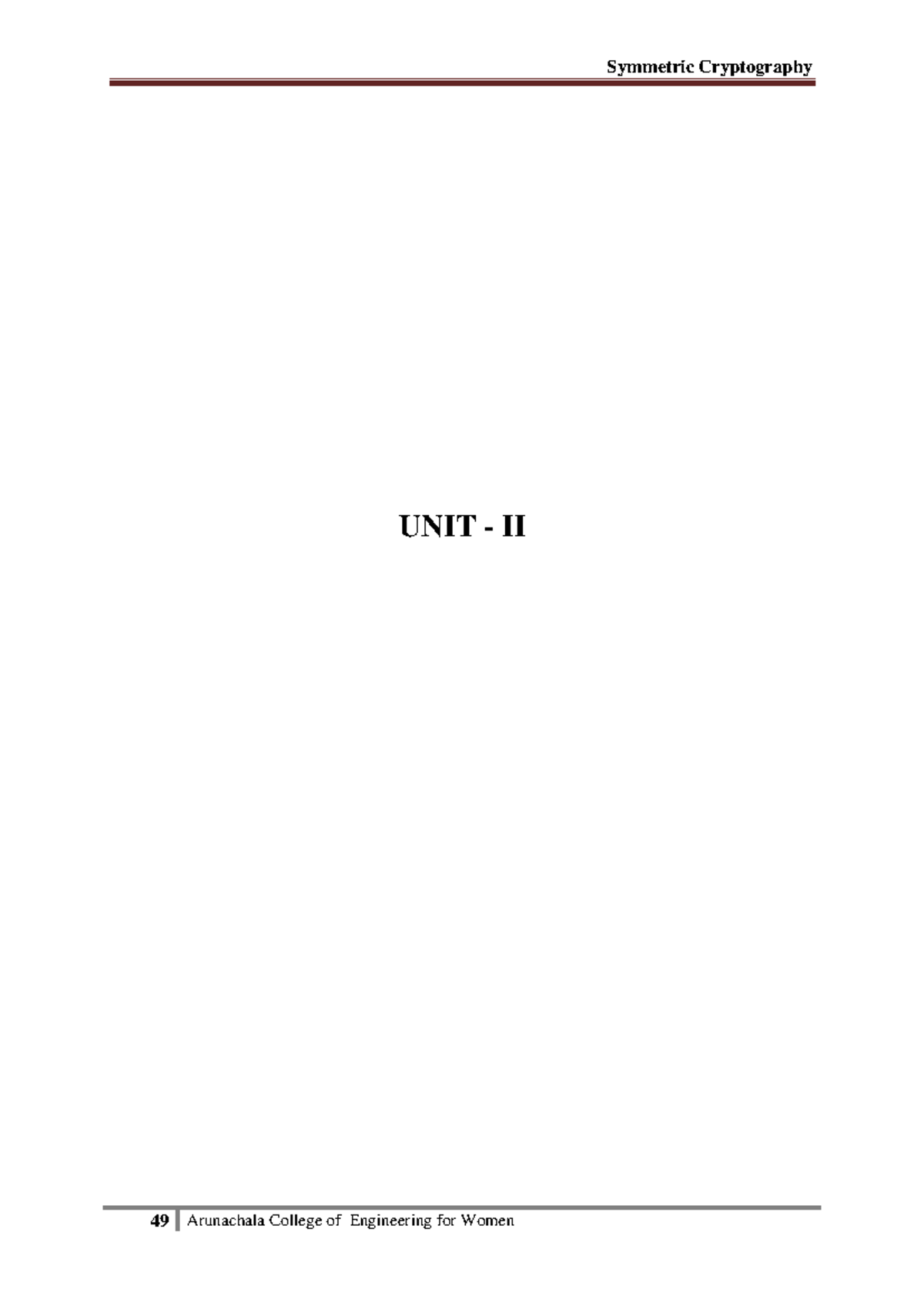 4. CNS UNIT II - Unit 2 - UNIT - II A ring is said to be commutative if ...
