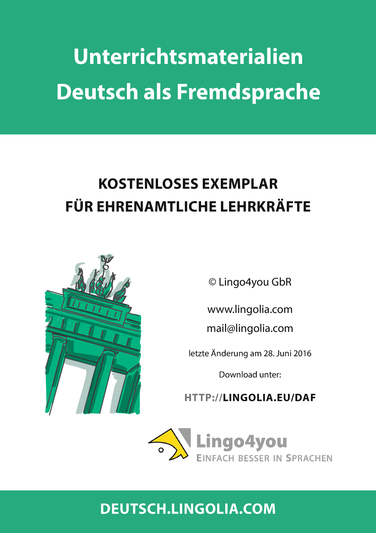 Unterrichtsmaterialien Deutsch Als Fremdsprache - LINGOLIA © Lingo4you ...