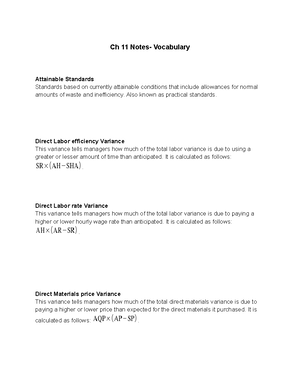 Ch 8 Notes- Vocabulary - Ch 8 Notes- Vocabulary Avoidable Fixed Costs ...