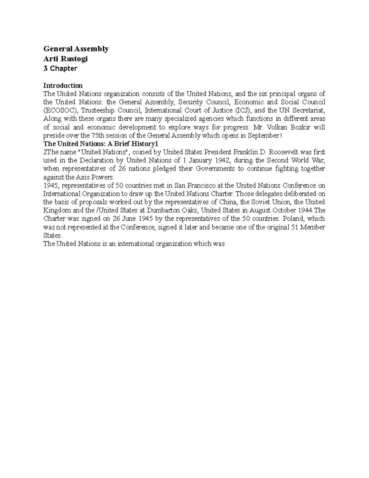 General Assembly chapters General Assembly Arti Rastogi 3 Chapter