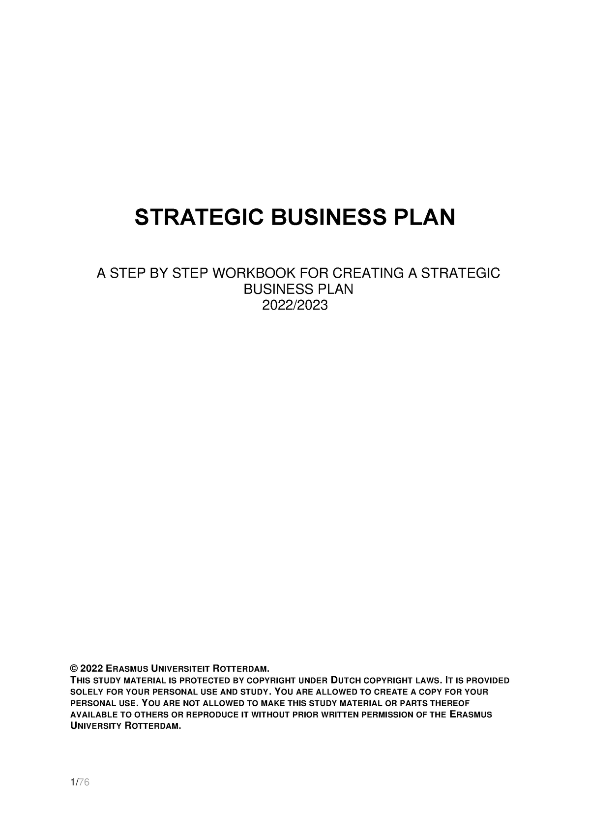 Strategic Business Plan Workbook 2022-23 - STRATEGIC BUSINESS PLAN A ...