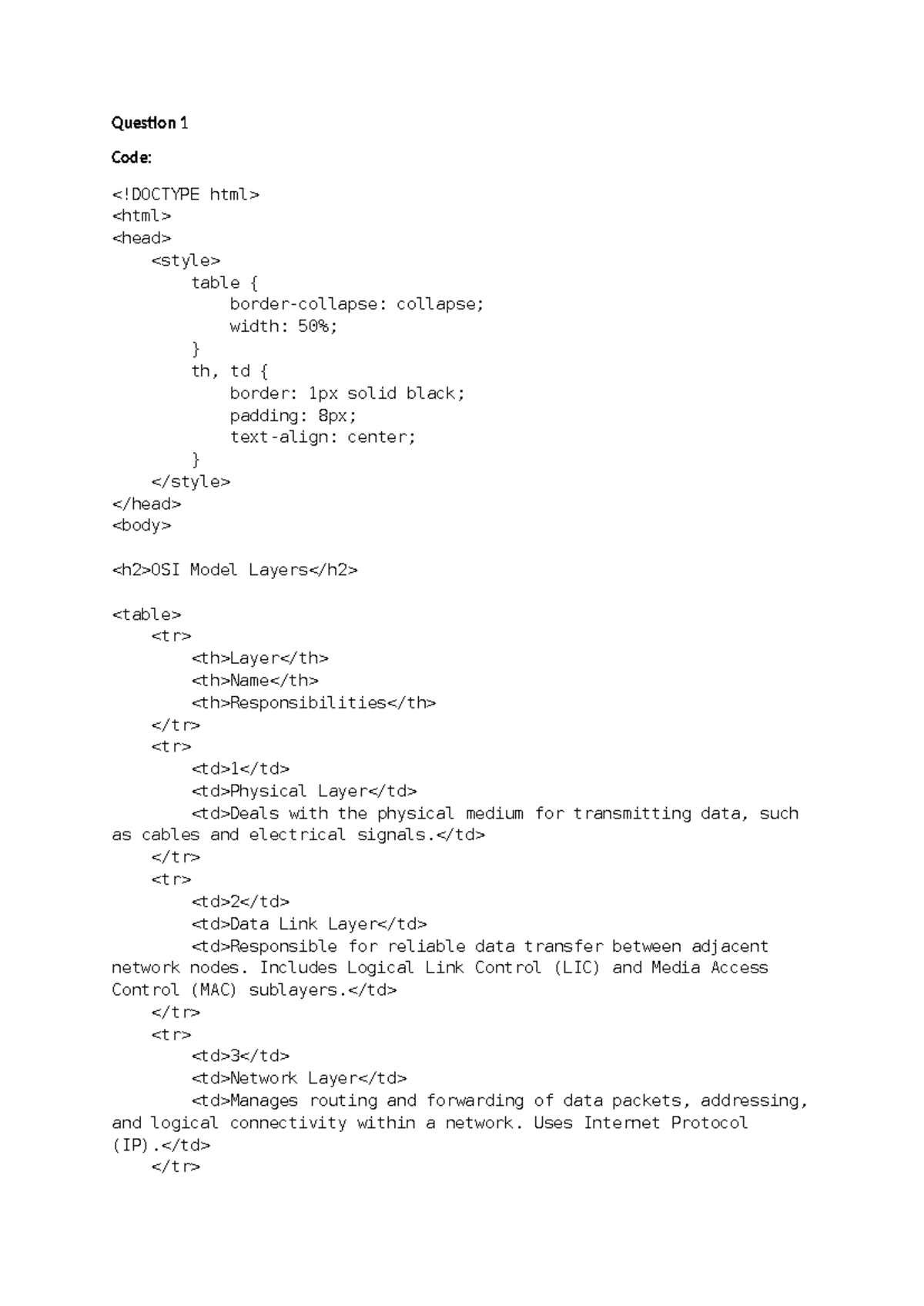 Internet programmng - quIZ - Code: - Studocu