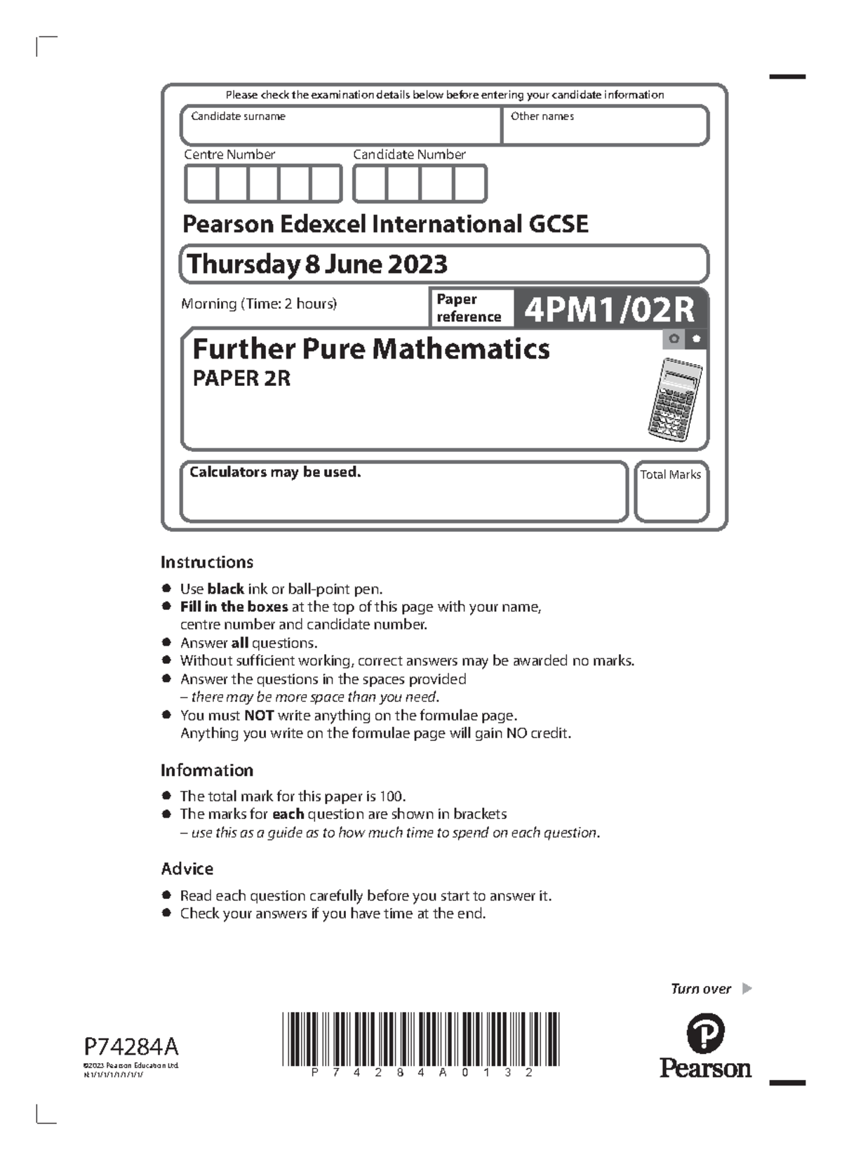 02a Igcse Maths 4PM1 02R – June 2023 examination paper (pdf ...