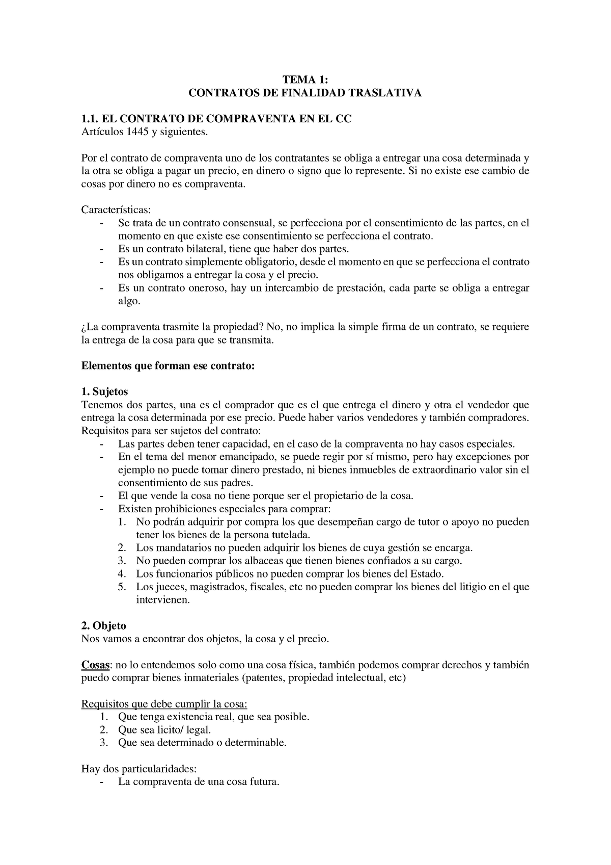 Tema 1 - Tema 1 De Derecho Civil. Contratos Y Responsabilidad Civil ...