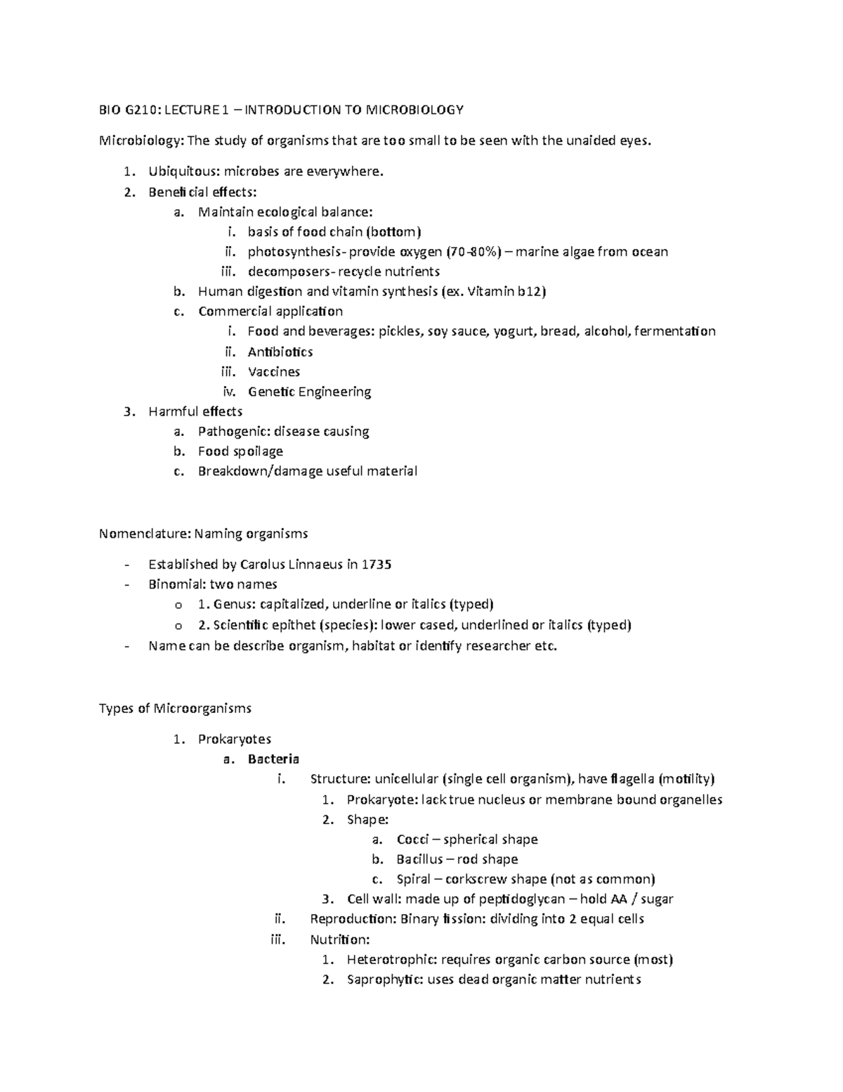 Micro CH1 -Part 1 - Chapter 1 Part 1 - BIO G210: LECTURE 1 ...