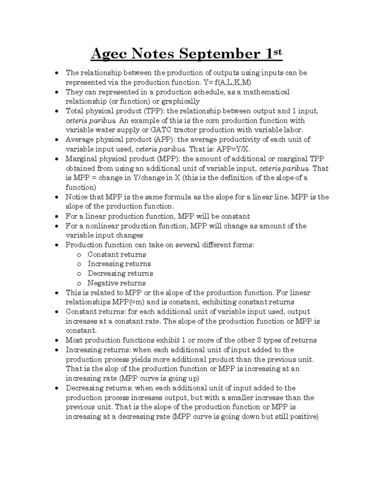 Agec Notes September 1st - Agec Notes September 1st The relationship ...