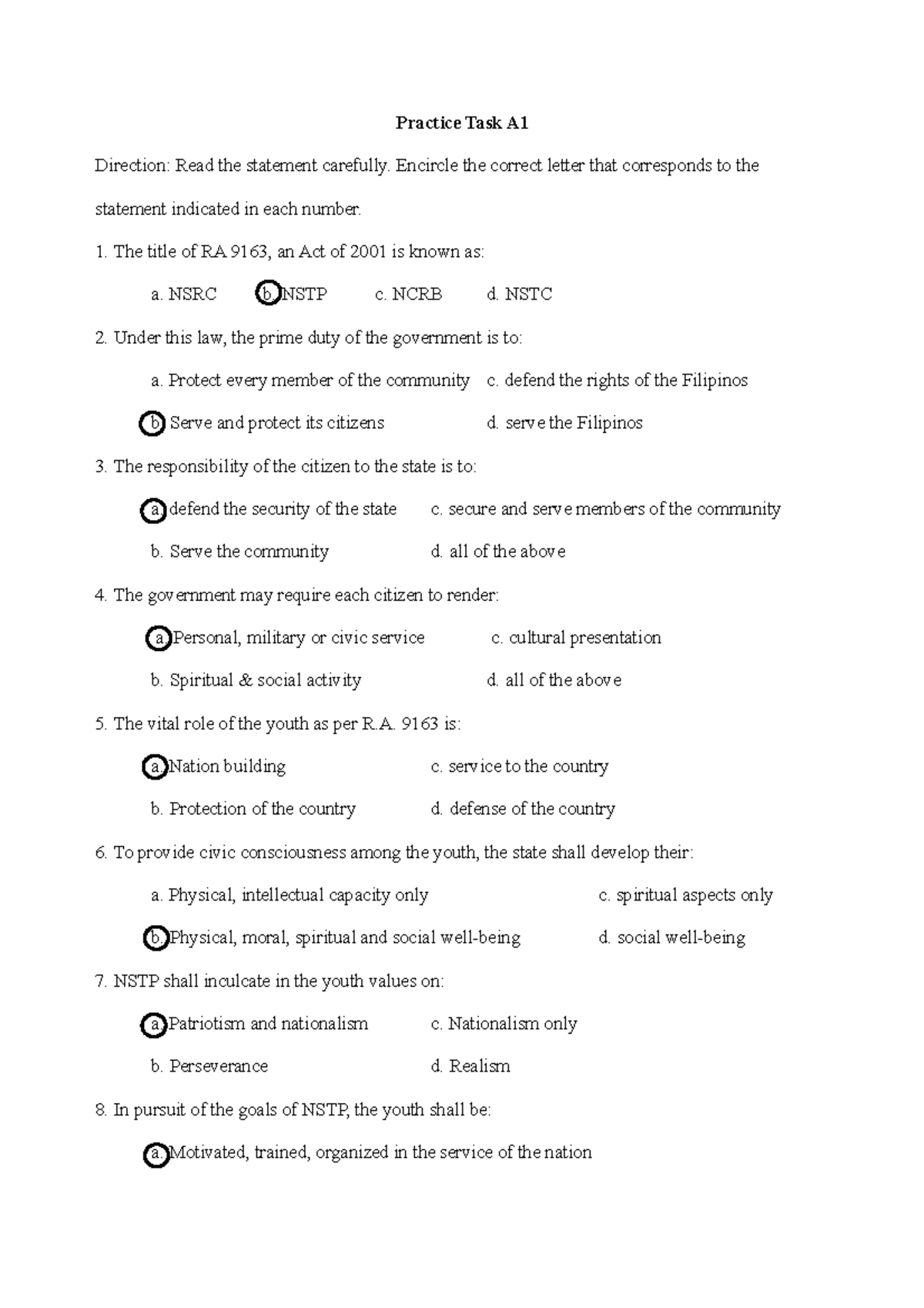 NSTP Practice Task 1 & 2 All about What is NSTP? WHAT ARE THE PURPOSE ...