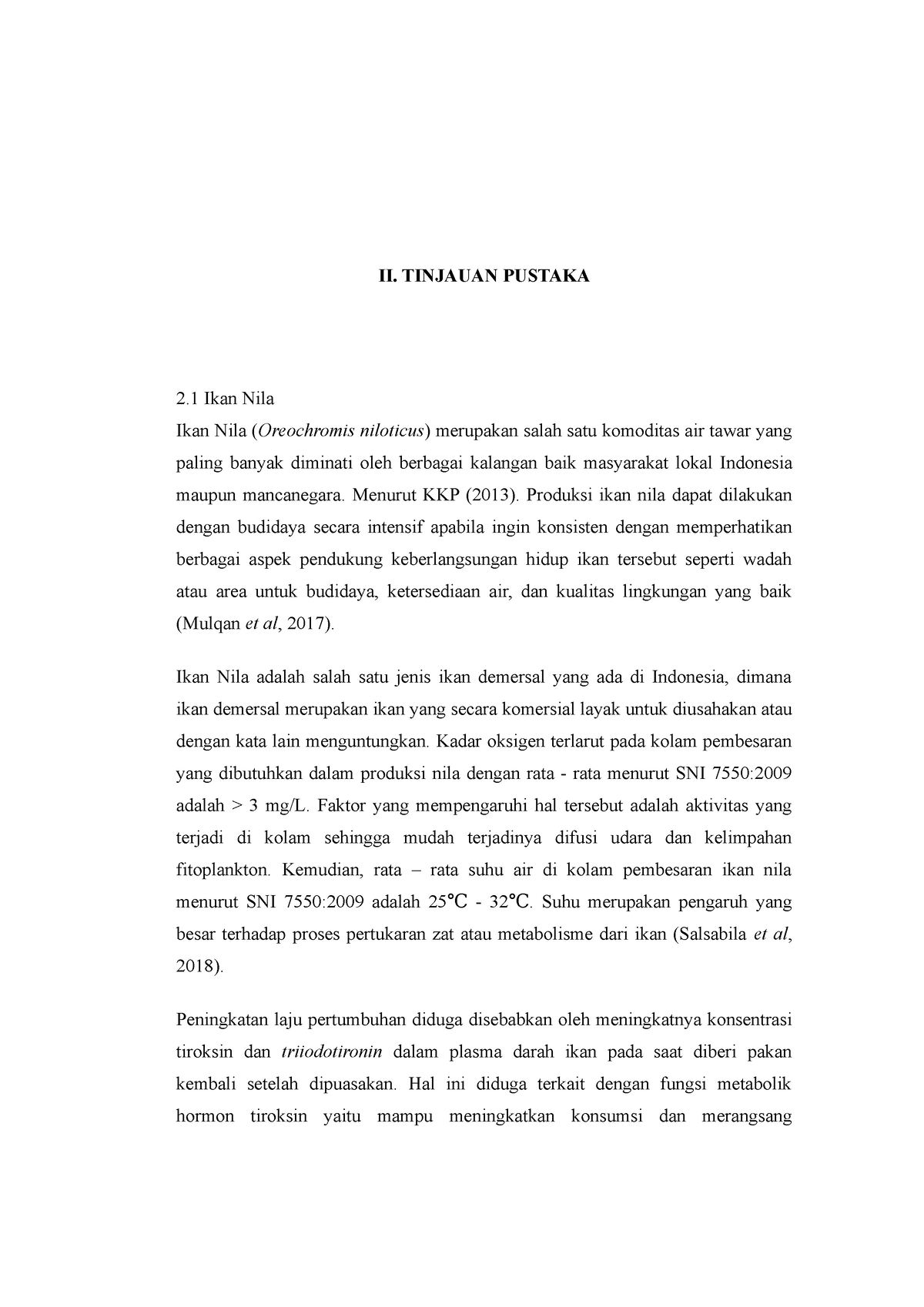 Budidaya Ikan Nila Bagian 2 - II. TINJAUAN PUSTAKA 2 Ikan Nila Ikan ...