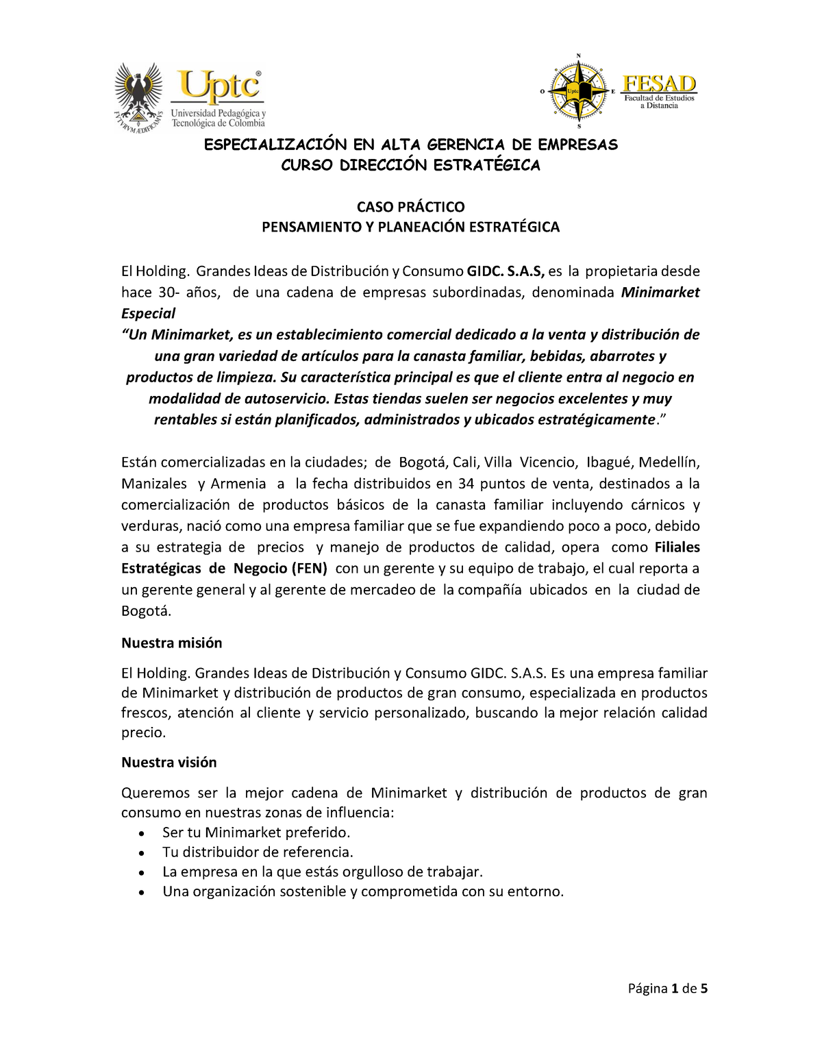 Caso Pr Ã¡ctico Minimarket Especial - CURSO DIRECCI”N ESTRAT.. CASO PR ...