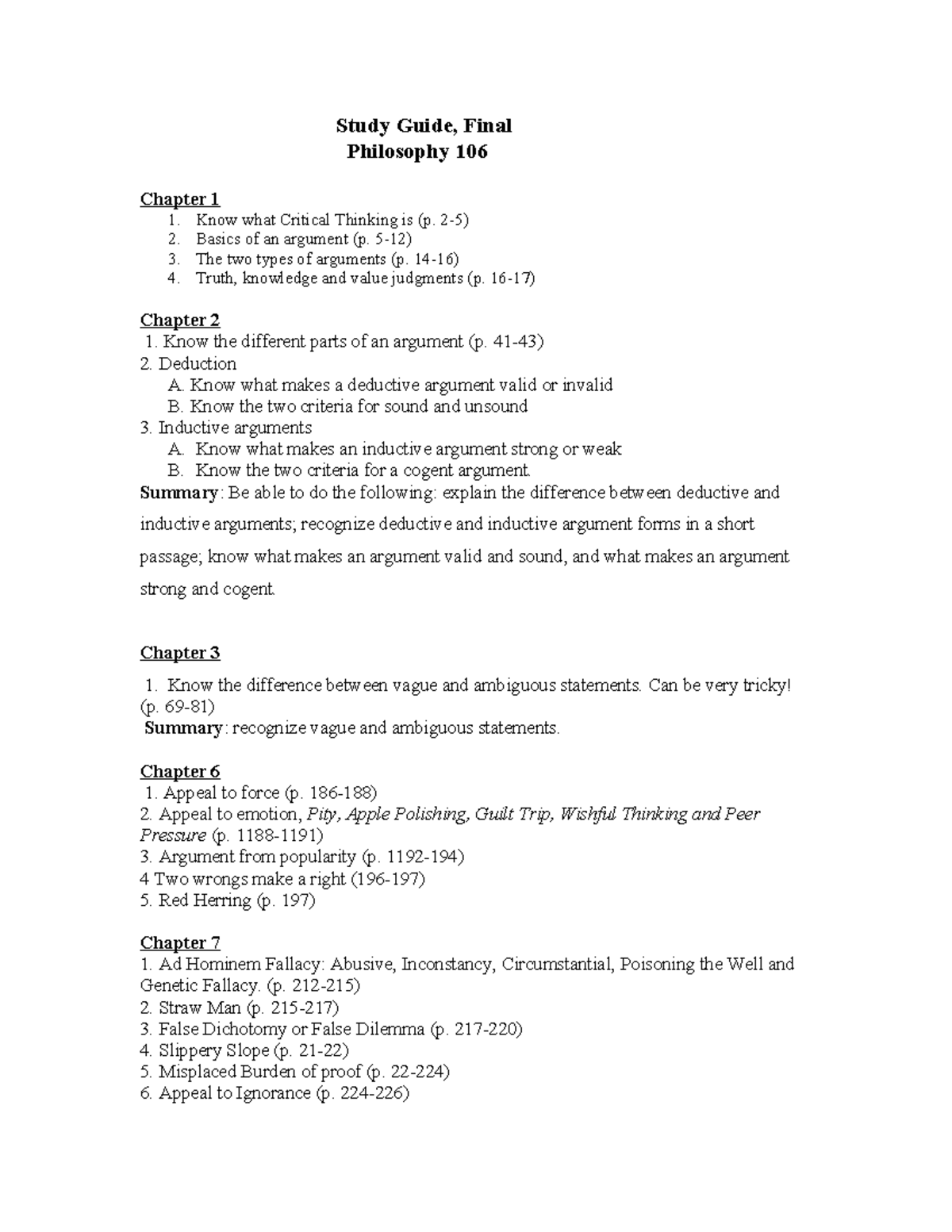Study+guide+Phil+106+final+spring+2019 - Study Guide, Final Philosophy ...