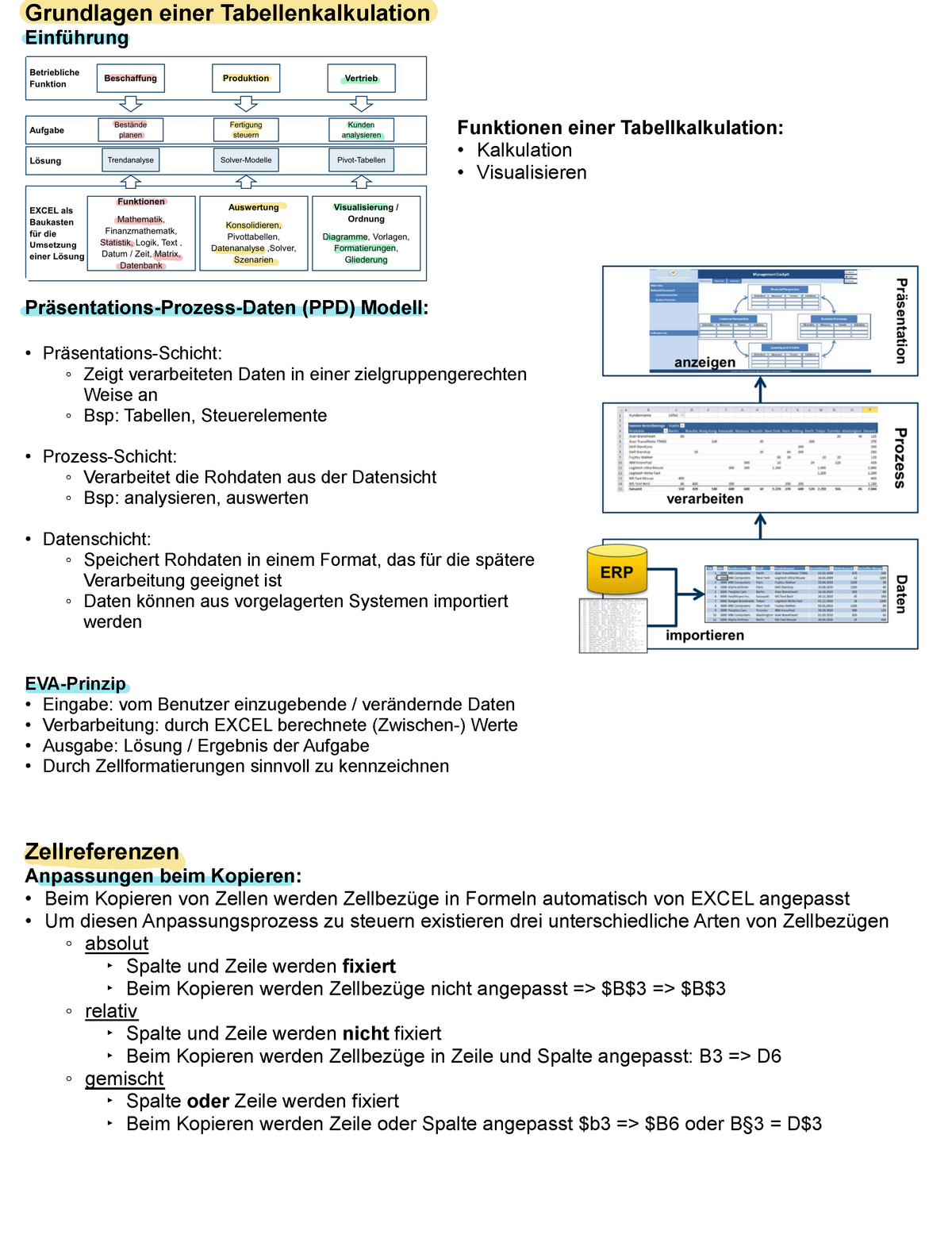 3. Datenverarbeitung - Grundlagen Einer Tabellenkalkulation Einführung ...