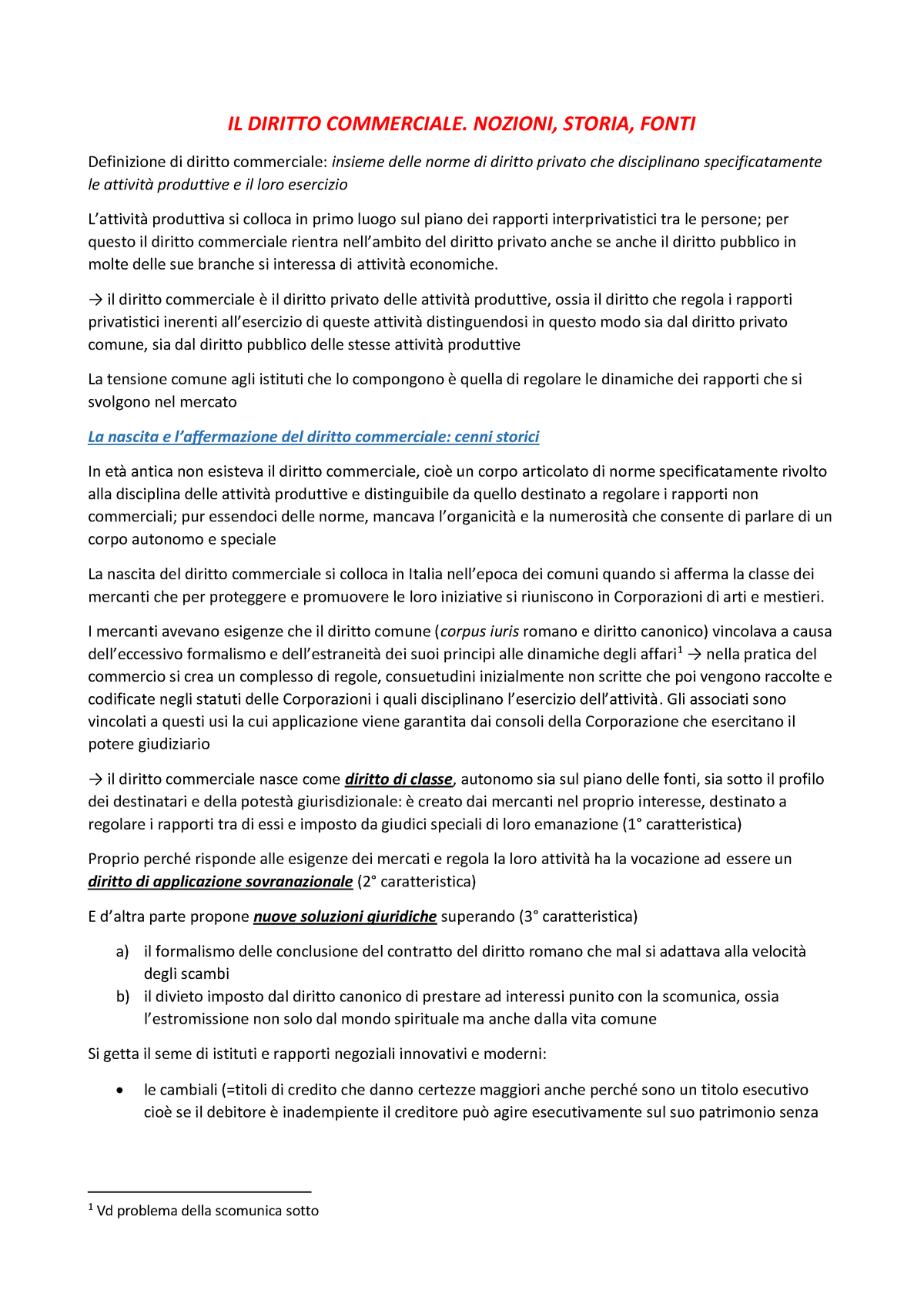 Parte 1 Diritto Commerciale - IL DIRITTO COMMERCIALE. NOZIONI, STORIA ...