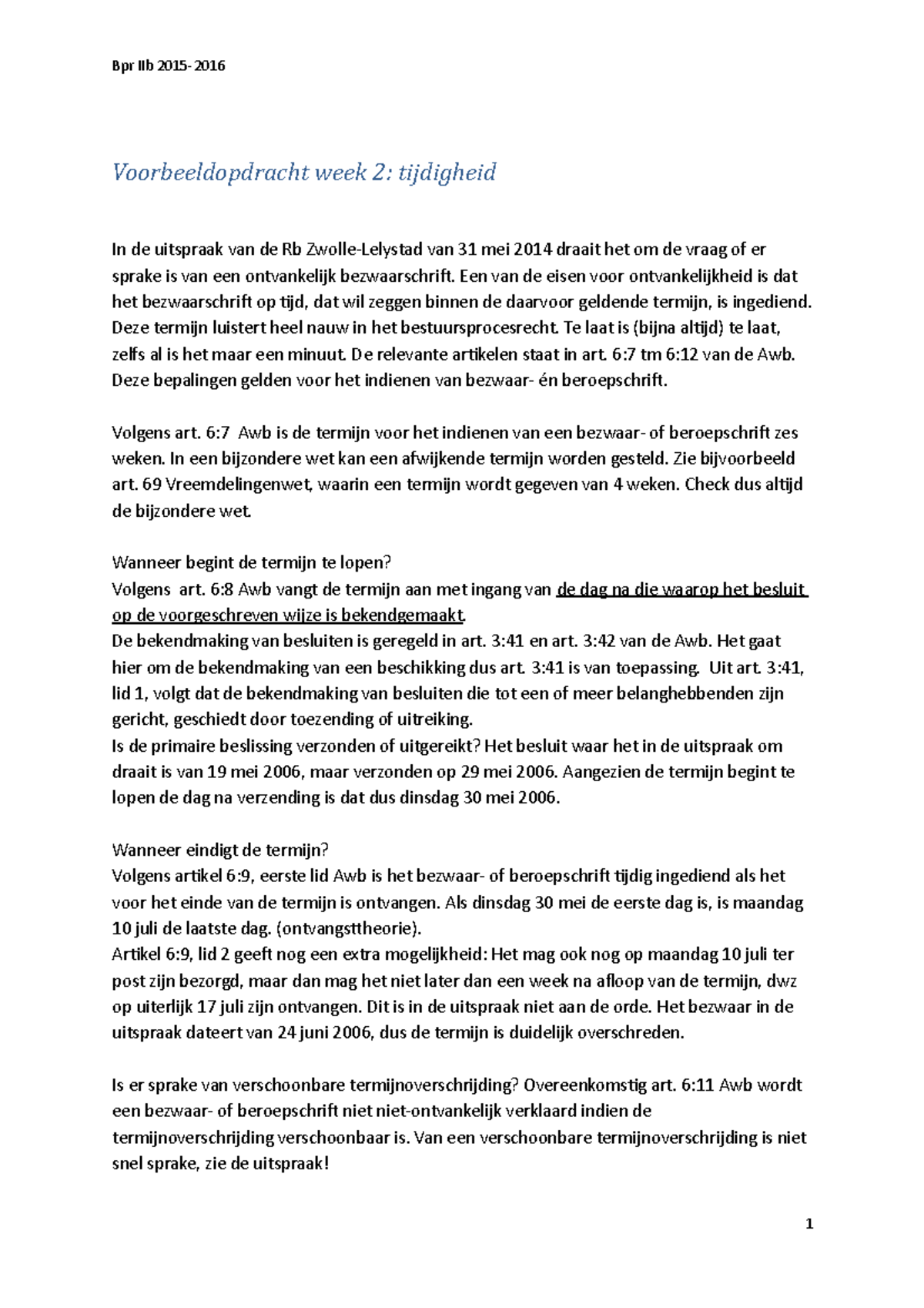 Standaardvraag+week+2 - Bpr IIb 2015-2016 Voorbeeldopdracht Week 2 ...