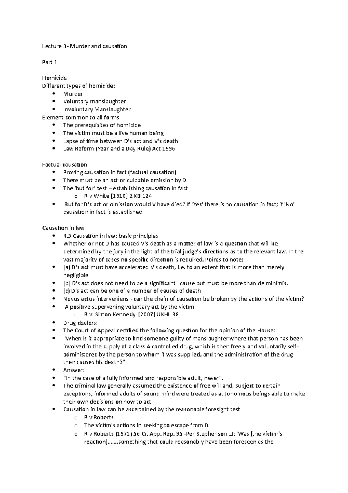 Lecture 3 - notes - LLB2CRM - LSBU - Studocu