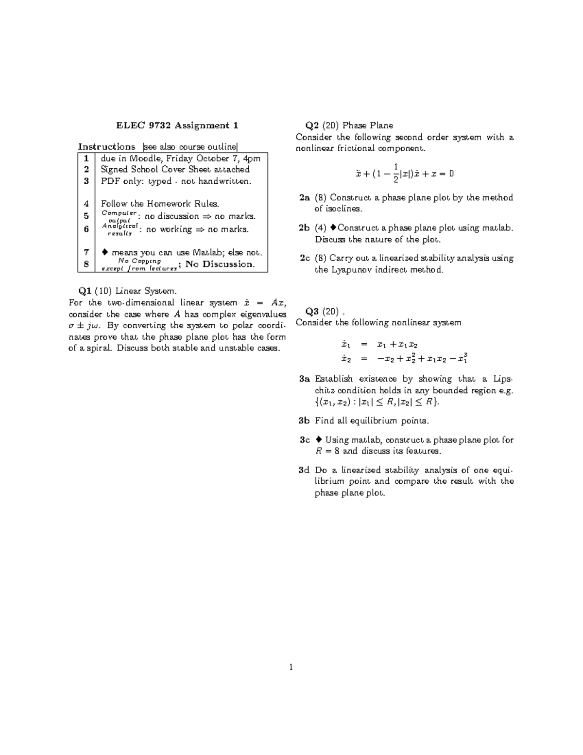 Homework 1 - ELEC9732 - ELEC 9732 Assignment 1 Instructions [see also ...