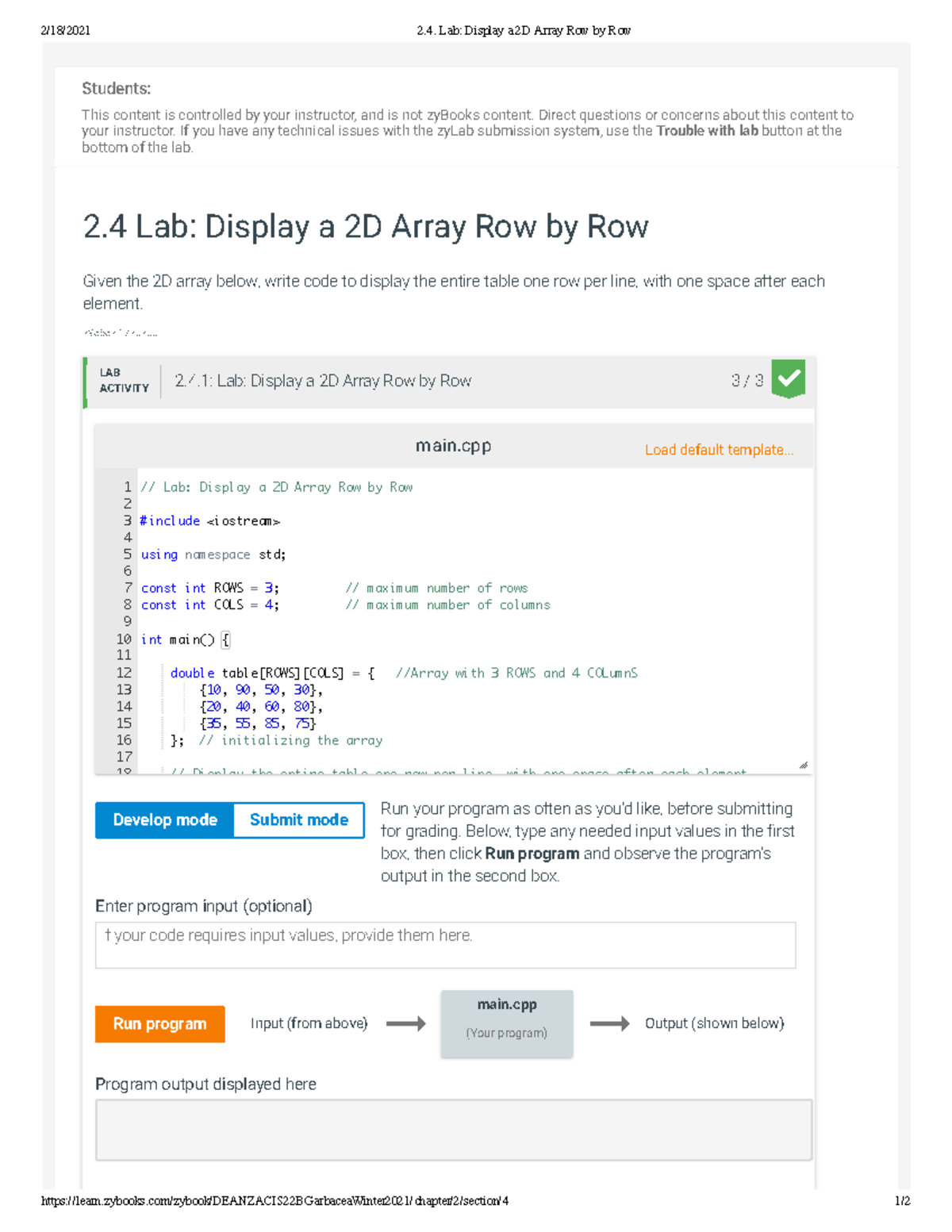 2D Array Row Sum (8.2.7):  The Beginner'S Guide - 1u7z5r6
