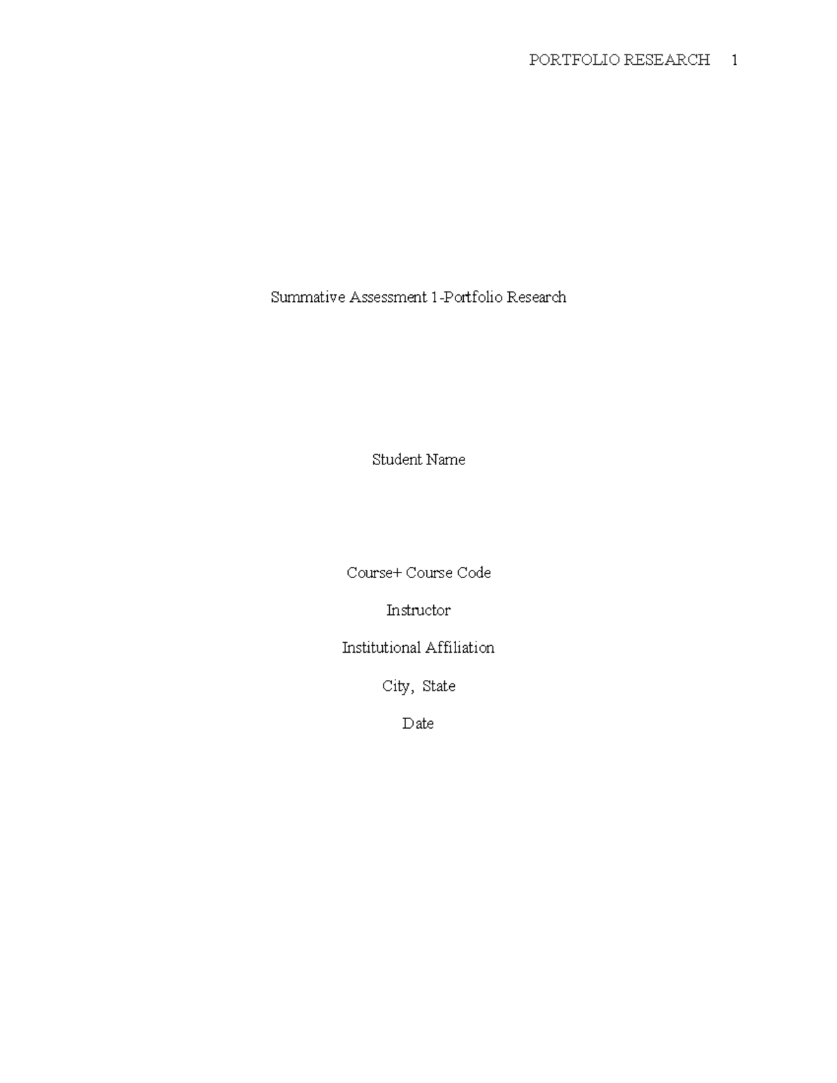 Summative Assessment 1-Portfolio Research - Usually, in transacting ...