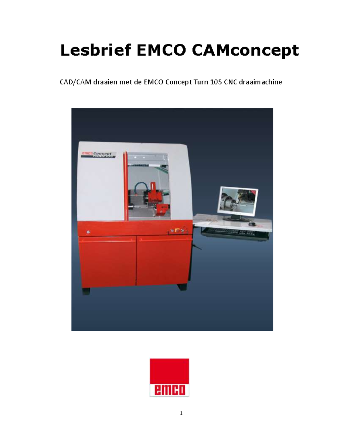 Emco lesbrief CT105 - cnc - Lesbrief EMCO CAMconcept CAD/CAM draaien ...