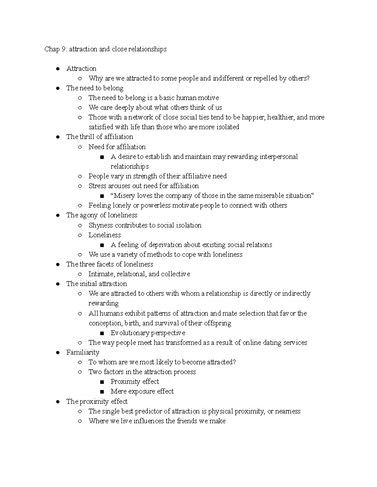 Chap 9 - Attraction And Close Relationships - Friendship Vs. Romantic ...