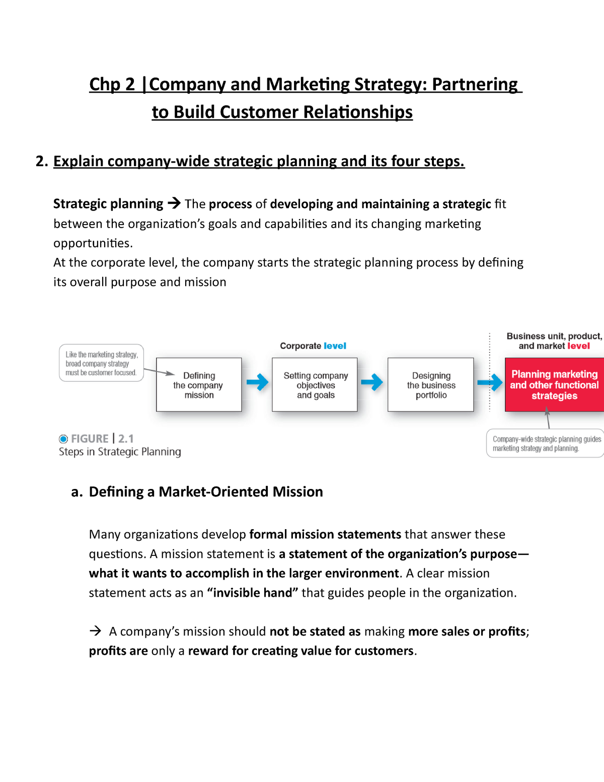 4 Steps Of Company Wide Strategic Planning